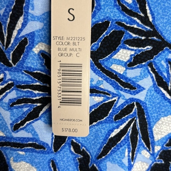 Nic + Zoe Coastal Vibes Blue Floral Dress Size S - Picture 8 of 10